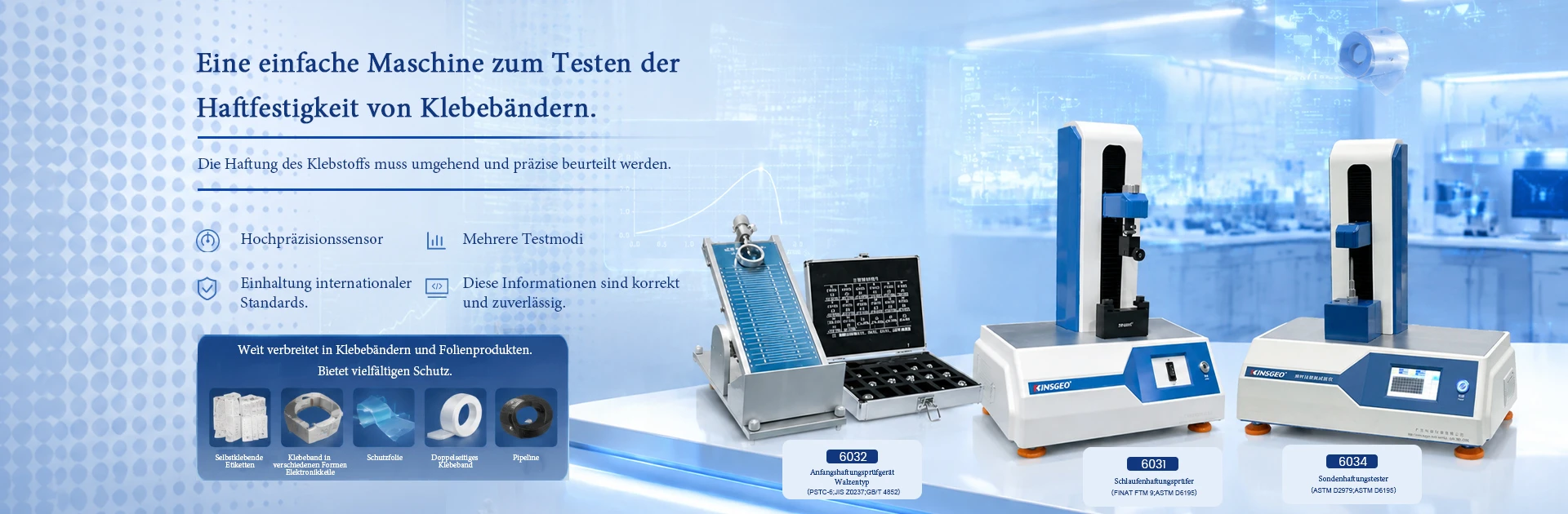 Adh&auml;sions- und Freisetzungstestmaschine